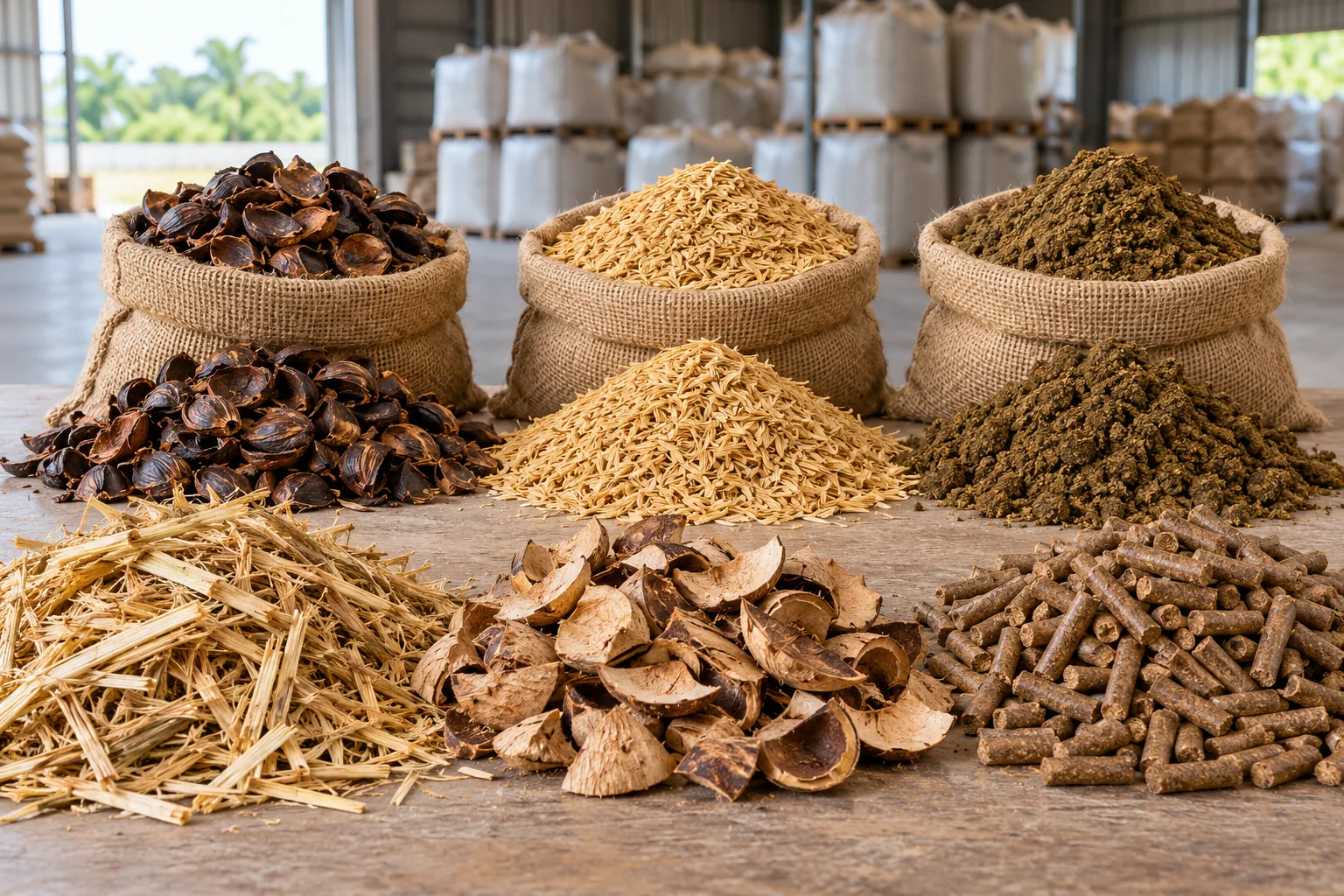 Agricultural biomass and by-products bulk sourcing, including Palm Kernel Shells (PKS)